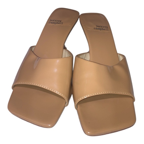 Jeffrey Campbell Mr. Big mules sandals Women's Nude Heels size 7.5 - Picture 3 of 8